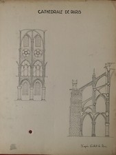 Tableau ancien dessin encre