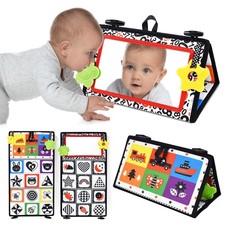 Miroir Bebe Eveil Miroir Montessori Jouet Noir et Blanc Jouets Sensoriels pou...