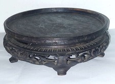 SUPPORT BASE BOIS POUR LAMPE VASE CHINOIS