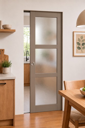 Porte coulissante gris - porte, taupe