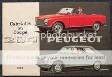 PEUGEOT 204 CABRIOLET & COUPE Car Sales Brochure 1969 DUTCH TEXT #9-68-PP 115 NL