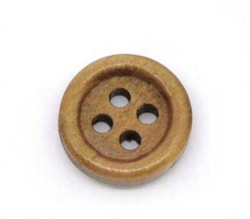 Boutons bois ronds trous - ronds, 4