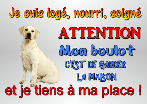 Plaque attention chien - plaque,