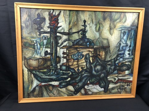 Huile sur toile - -, courant