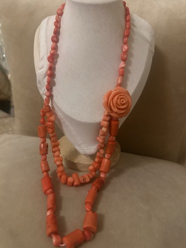 Sautoir perles pierre corail