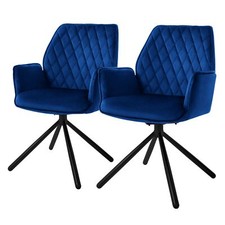 2x Chaise de salon bleu foncé