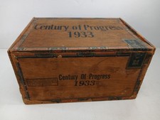 RARE 1933 Chicago World Fair Century of Progress - Wooden Cigar Box