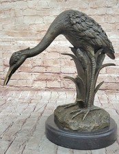 Large Cast Bronze Cranes Heron Home Garden Decor Pond Great Detail Unique NICE!