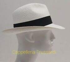 Chapeau De Paille Type Panama Blanc Tesa Larga MADE IN ITALY