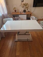 Table basse dinatoire relevable blanche