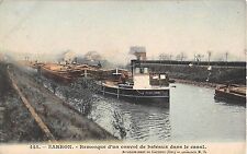CPA 60 SARRON CANAL BOAT CONVOY TRAILER