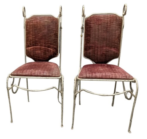 Paire chaises fer forgé - de, en