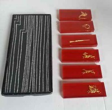 SET OF 6 CUTLERY RESTS - HUNTING THEME - RESIN - VINTAGE - GOOD CONDITION