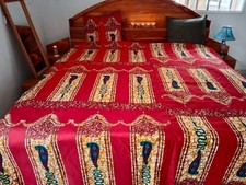 Parure de lit réversible en Wax Housse et taies assorties - Original fait-main