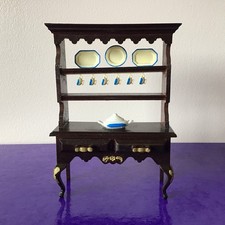 Vintage Lundby Dolls House Brown Dresser 16th Scale - Missing Back Plate