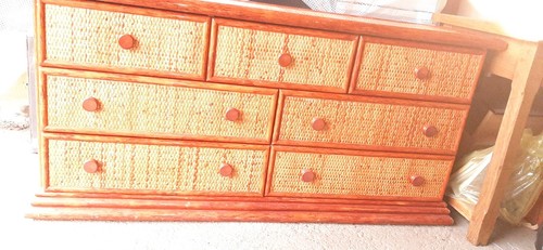 Commode vintage rotin - commode, en