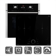 Four électrique encastrable 60 cm + Plaques de cuisson induction 59 acier inox