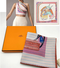 Unused w/box HERMES Carre 70 Chevaloscope Neon Horse Silk Scarf 67cm