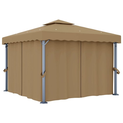 Tonnelle avec rideau 3x3 - rideau, m