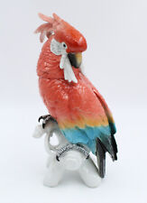 Karl Ens LARGE BIRD enameled porcelain SAXON PARROT COCKATOOS H = 34 CM *