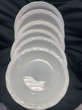 Lot De 6 Assiettes A Pâtes Creuse Faïence Fine Blanche Sarreguemines 21,5Cm (178