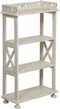 Etagere Bibliothèque en Bois De Acajou A 4 Étagères 93 CM X 52 CM Blanc