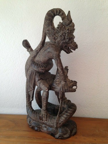 Ancienne statue bois dragon - ancienne,