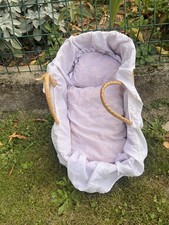 Doll crib DOLL with wicker bedding 50 cm