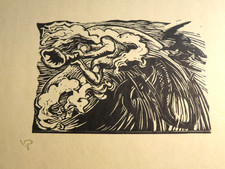 Victor PROUVÉ (1858-1943) WOODCUT MYTHOLOGY ART DECO NANCY LORRAINE 1925 b