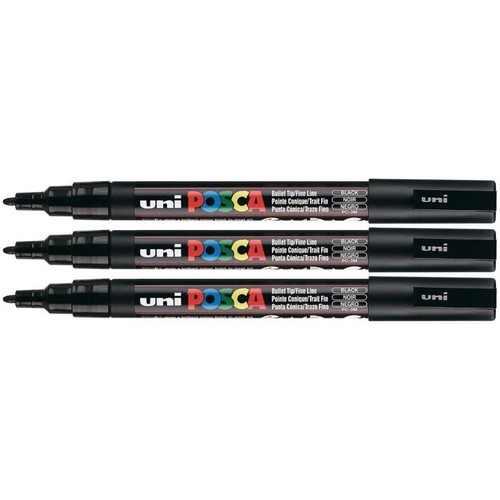 Marqueur posca noir - pc-3m, |