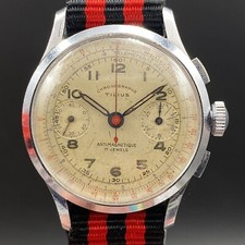 Vintage Tilius Alstater Telemetre Chronograph Watch 17 Jewels Landeron Swiss