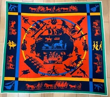 HERMES "JEUX D'OMBRES" jersey material 100% silk scarf 90cm Multi-color #7240
