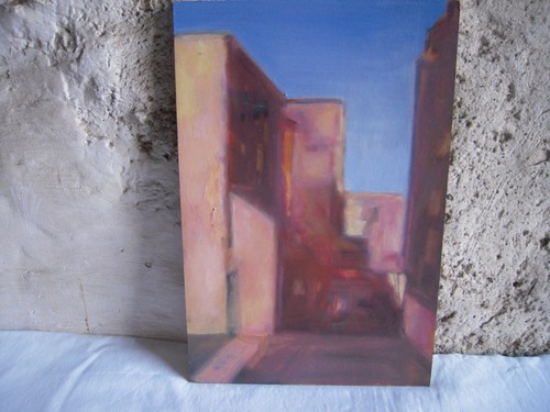 Huile orientaliste sur panneau - huile,