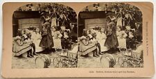 Children Playing At The Foot Of A Christmas Tree 1897 Vintage Stereo Photo P76L3n