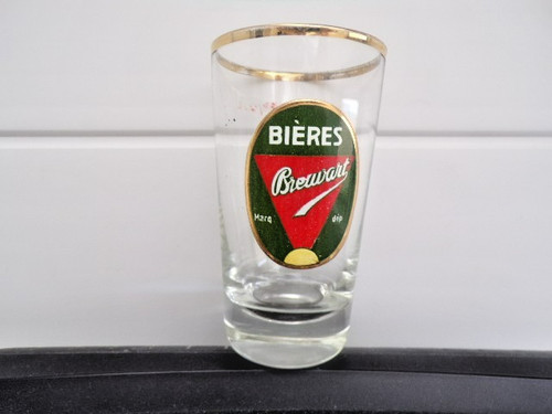 Verre ancien emaille - ancien, 12cm