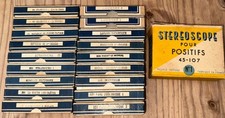 Lot de 18 boites de positifs BRUGUIERE + Stéréoscope STEREOFILMS