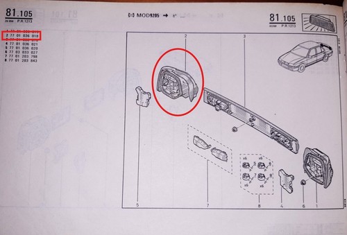 Renault tailight right - renault, 19