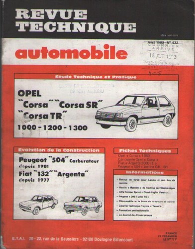 Revue automobile opel - revue, corsa