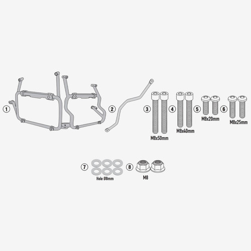 Kit support valise - de, givi