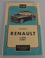 Operating Instructions/Manual Renault Colorale 14CV + Taxi + Pickup Stand 11/1951
