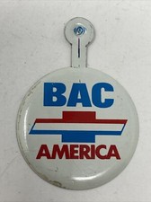 Vintage Chevrolet BAC America Tab Button Pin Chevy Metal Unused