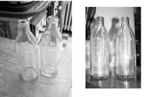 Lot 2 Biberons Verre Gradué  Ancien Années 30 Bouteille graduée Collection