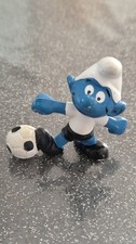 FIGURINE SCHTROUMPF JOUEUR DE FOOT PEYO  W. GERMANY S. SCHLEICH ANNÉES 80