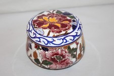 Gien earthenware candy jar, peony decor, diameter 9.5 cm