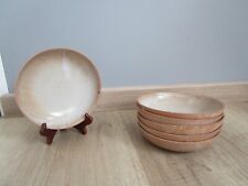 6 VINTAGE STONEWARE CAPS HOLLOW PLATES ""
