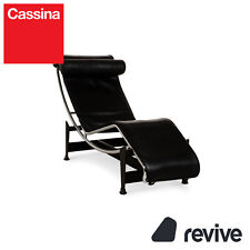 Cassina Le Corbusier LC 4 Cuir Chaise Longue Noir Bauhaus