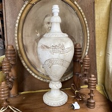 Ancien Pied De Lampe Albâtre