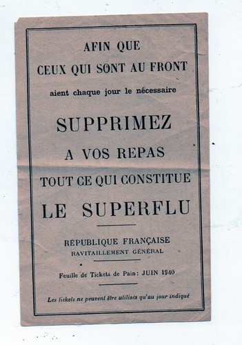 Guerre restrictions - guerre, 39-45