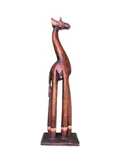 Grand 24 " Main Sculpté Girafe Bois Figurine Statue Sculpture Peint à la Main