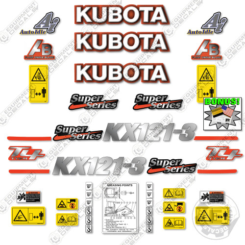 Fits kubota kx121 decal - kx121-3,